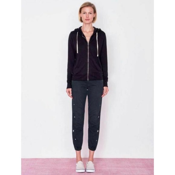 Sundry Anthropologie Size Small 1 Zip Hoodie French Terry Jacket in Black NEW - Picture 2 of 12